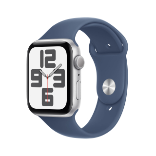 Apple Watch se Gps 44mm Cassa in Alluminio Color Argento con Denim Sport Band - M/l