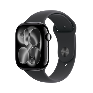 Apple Watch Series 11 Gps + Cellular 46mm Cassa Alluminio Jet Black con Sport Band Nero - M/l