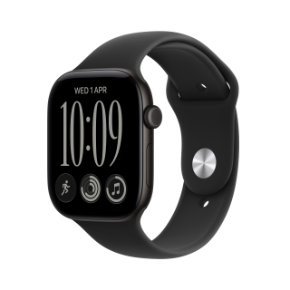 Apple Watch Series 12 Gps, Cassa 42 Mm in Alluminio Nero con Cinturino Sport Nero - S/m