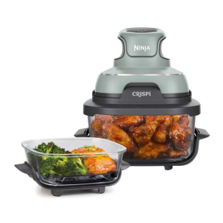 Ninja Crispi Singolo 3,8 L 1700 W Friggitrice Ad Aria Calda Verde, Grigio, Trasparente