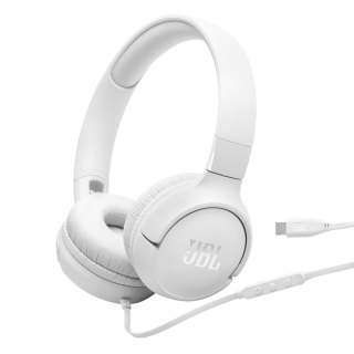 Jbl Tune Cuffie Ad Archetto Supra-aurali con Cavo e Comando/microfono a 3 Pulsanti, Connettore Usb Type-c, Driver: 32mm, Certificazione Hi-res Audio, 3 Eq Selezionabili, Cavo Piatto, Ripiegabili