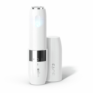 Braun Face Fs1000 Mini Depilatore Donna, Depilazione Elettrica Viso, Facile e Veloce, Tocco Finale per Baffetti, Mento e Guance, per un Make-up Più Semplice, Ideale in Viaggio, con Luce Smartlight, Bianco