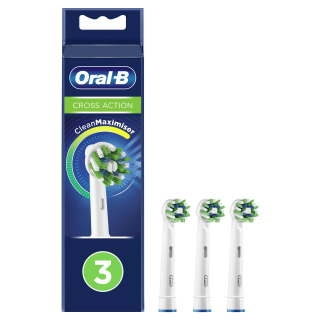 Oral-b Crossaction Testine di Ricambio con Tecnologia Cleanmaximiser, Confezione da 3 Pezzi