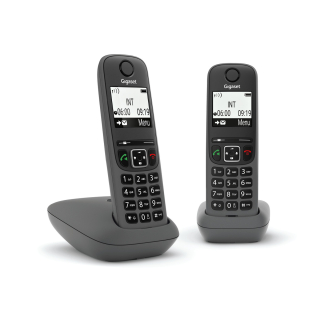 Gigaset As490 Duo Telefono Analogico/dect Identificatore di Chiamata Nero