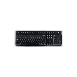 Logitech K120 Tastiera con Cavo per Windows, Usb Plug-and-play, Dimensioni Standard, Resistente Agli Schizzi, Barra Spaziatrice Curva, Compatibile con Pc, Laptop