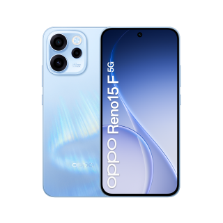 Oppo Reno15 F 5g Ai Smartphone, Tripla Fotocamera 50+8+2mp, Selfie 50mp, Display 6.57” 120hz Amoled Fhd+, 6500mah, Ram 8gb(esp2gb/4gb/8gb)+rom 256gb [versione Italia], Aurora Blue