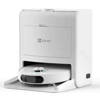 Ezviz Rs2 Aspirapolvere Lavapavimenti Robot con Base di Lavaggio Automatica e Telecamera di Sicurezza, Connesso con App