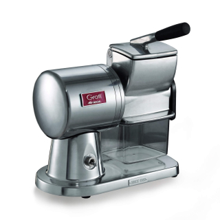 Ariete 449 Gratì Superior - Grattugia Elettrica Professionale - Formaggio, Pane, Cioccolato, Frutta Secca - Alluminio Pressofuso - 350 Watt - Argento