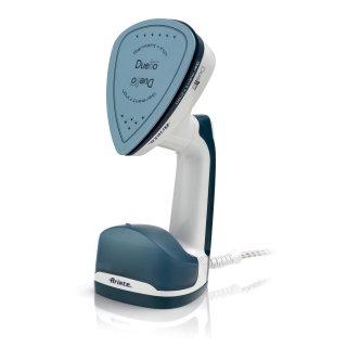 Ariete 6246 Duetto Garment Iron - Stiratrice Verticale e Ferro da Stiro con Piastra in Ceramica Antiaderente - 1000 Watt - Bianco e Blu