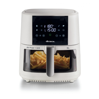 Ariete 4630 Friggitrice Ad Aria 9l, 1500 W, Capacità 9l, Capacità di Cottura 3,5kg, 8 Programmi Preimpostati, Temperatura Fino a 200°, Cestello Trasparente per Controllo Cottura, Bianco