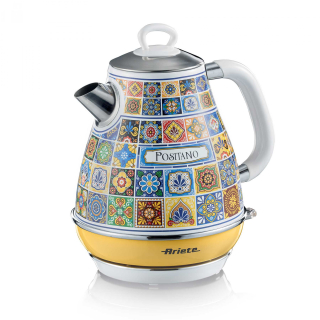 Ariete 2869 Bollitore Positano, Bollitore Elettrico, 1,7l, Infusi, The, Tisane, Base Cordless, Autospegnimento