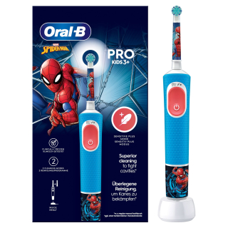 Oral-b Spazzolino Elettrico Ricaricabile Pro Kids con Personaggi Marvel Spider-man, 2 Testine, da 3 Anni in Su. 1 Spazzolino