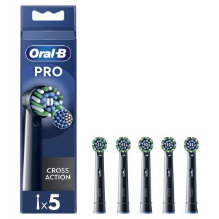 Oral-b Testine di Ricambio Pro Cross Action Black, 5 Testine