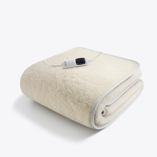 Imetec Scaldasonno Adapto Singolo 150 X 80 Cm, Basso Consumo, Riscaldamento Rapido, Temperatura Personalizzata, 100% Lana e Merino, Made in Italy, Tessuto Antiscivolo, Comando con 6 Temperature