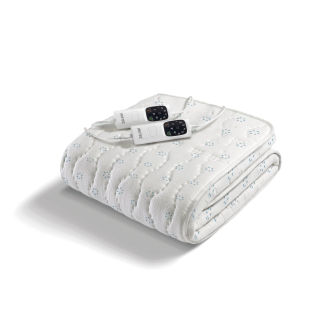 Imetec Scaldasonno Adapto Matrimoniale 150x160 Cm, Basso Consumo, Riscaldamento Rapido, Temperatura Personalizzata, Cotone con Trattamento Antibatterico, 2 Comandi Separati, 6 Temperature
