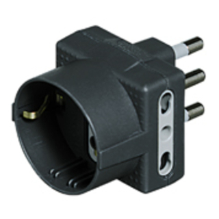 Bticino S3611g Adattatore per Presa di Corrente Tipo L (it) Tipo L (it) + Tipo F Antracite