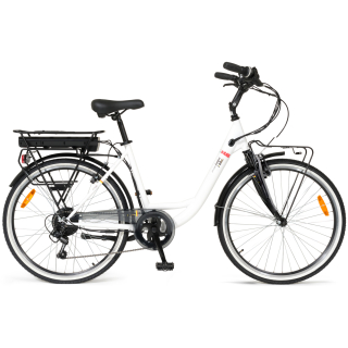 I-bike City Easy Comfort Bianco Acciaio 66 Cm (26") 24 Kg Ioni di Litio