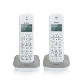 Brondi Gala Twin Telefono Dect Identificatore di Chiamata Grigio, Bianco