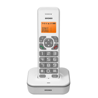Brondi Bravo Star Telefono Dect Identificatore di Chiamata Grigio, Bianco