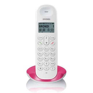 Brondi Lotus Telefono Dect Magenta, Bianco
