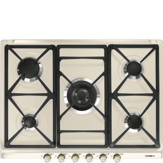 Smeg Sr775po Piano Cottura Crema da Incasso Gas 5 Fornello(i)