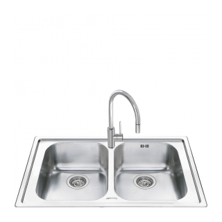 Smeg Lm862-2 Lavello Rettangolare Acciaio Inox