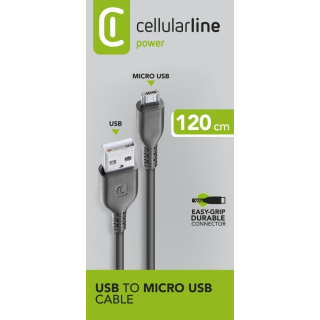 Cellularline Power Cable 120cm - Micro Usb Cavo Micro Usb per Ricarica e Trasferimento Dati