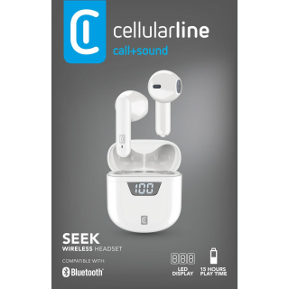 Cellularline Seek Auricolari Bluetooth® Dotati di Display Digitale con Indicatore di Batteria