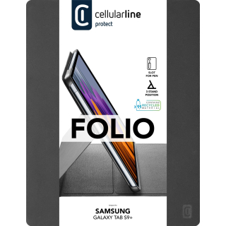 Cellularline Folio - Galaxy Tab S9 Plus / S10 Plus Custodia per Tablet con Funzione Stand