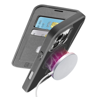 Cellularline Daily Mag - Iphone 16 Pro Max Custodia a Libro con Retro Rigido Semitrasparente Compatibile con Ecosistema Magsafe®