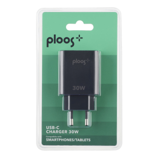 Ploos - Usb-c Adapter 30w - Universal Caricabatterie da Rete Usb-c 30w con Tecnologia Power Delivery per Ricarica Veloce e Sicura