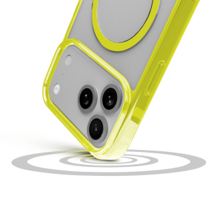 Cellularline Iconic Mag - Iphone 17 Pro Custodia Trasparente con Bordi Colorati Compatibile con Ecosistema Magsafe