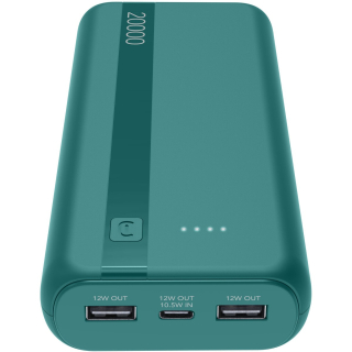 Cellularline Power Bank Essential 20.000 Power Bank da 20.000 Mah con Batteria Agli Ioni di Litio, Dotato di Porta Usb-c In/out, Due Porte Usb-a e Indicatori Led. Consente La Ricarica Simultanea di Più Dispositivi in Modo Sicuro e Affidabile.