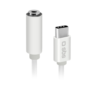 Sbs Teintjacktycfmw Cavo per Cellulare Bianco 0,09 M 3.5mm Usb C