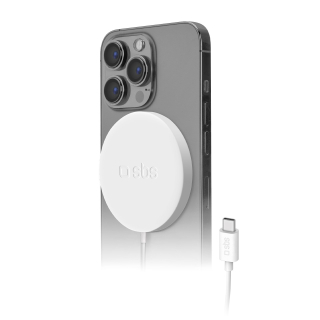 Sbs Mag Smartphone Bianco Usb Carica Wireless Ricarica Rapida Interno