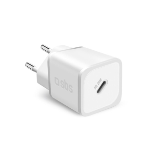 Sbs Tetrgan1c20w Caricabatterie per Dispositivi Mobili Cuffie, Altoparlante Portatile, Smartphone, Orologio Intelligente, Tablet Bianco Ac Ricarica Rapida Interno