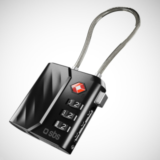 Sbs Tefindlock Lucchetto per Bagaglio Lucchetto a Combinazione per Bagagli Nero
