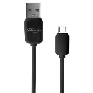 Phonix Cavo Usb Data / Charge per Modelli con Connettore Micro-usb, 100cm Lunghezza - Nero