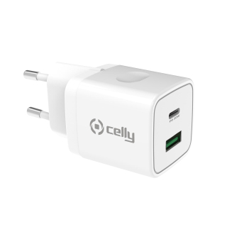 Celly Tc2usbusbc20wwh Caricabatterie per Dispositivi Mobili Smartphone, Orologio Intelligente, Tablet Bianco Ac Interno