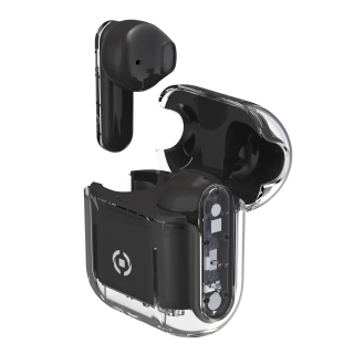 Celly Sheer Auricolare True Wireless Stereo (tws) In-ear Musica e Chiamate Nero, Trasparente