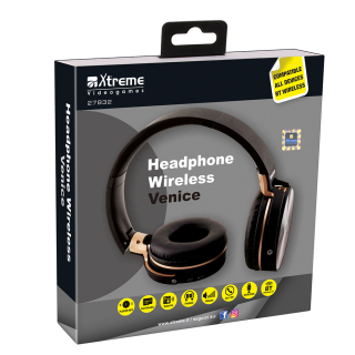 Xtreme Venice Auricolare con Cavo e Senza Cavo a Padiglione Bluetooth Nero