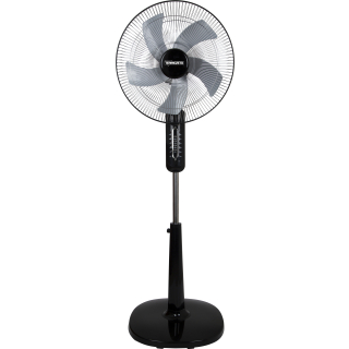 Termozeta Ventilatore a Piantana 125cm con Timer e Telecomando 5 Pale Nero/cromo/grigio