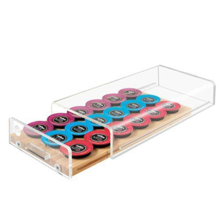 Macom Cassetto Portacapsule Universale Salvaspazio per Capsule di Caffè Legno Trasparente