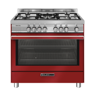 Glem Gas St965mrs Cucina Elettrico Rosso, Acciaio Inox