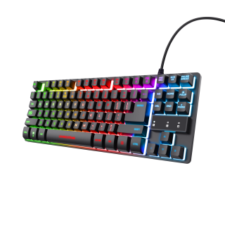 Trust Gxt 833 Thado Tastiera Gaming Usb Olandese Nero, Argento