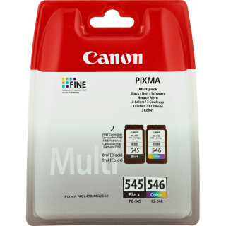 Canon Pg-545/cl-546 Multipack Cartuccia D'inchiostro 2 Pz Originale Nero, Ciano, Magenta, Giallo