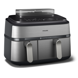 Philips 5000 Series Airfryer Doppio Cestello con Cottura a Vapore, Friggitrice Ad Aria da 9.0l, 19 Metodi di Cottura, App per Ricette, Na555/00