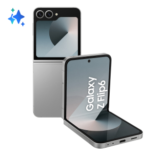 Samsung Galaxy Z Flip6 Smartphone Ai, 256gb, Ram 12gb, Display 3,4" Samoled/6,7" Dynamic Amoled 2x, Silver Shadow