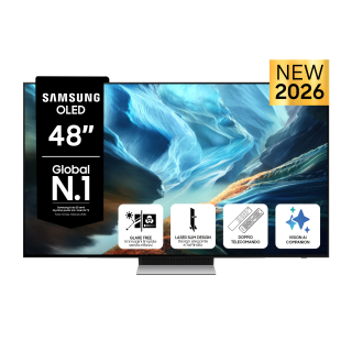 Samsung Oled Ai Tv 48" Qe48s90haexzt 4k, Processore Nq4 Ai Gen3, 4k Ai Upscaling Pro, Glare Free, Oled Hdr+, Motion Xcelerator 165hz, Dolby Atmos & Ots Lite, Laser Slim Design, Vision Ai Smart Tv, 2026