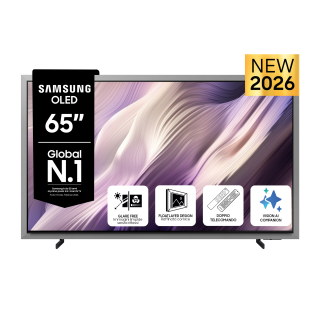 Samsung Oled Ai Tv 65" Qe65s99hatxzt 4k, Processore Nq4 Ai Gen3, 4k Ai Upscaling Pro, Glare Free, Oled Hdr Pro, Motion Xcelerator 165hz, Dolby Atmos & Ots+, Floatlayer Design, Vision Ai Smart Tv, 2026